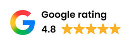 google review with 4.8 rating