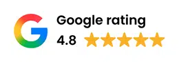 google review with 4.8 rating